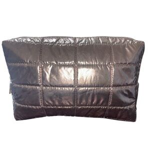 Sephora Rose Gold Metallic Quilted Puffer Makeup Cosmetic Bag - NWOT